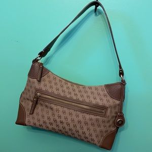 Vintage Dooney & Bourke Signature Design Tan Brown Tote Handbag